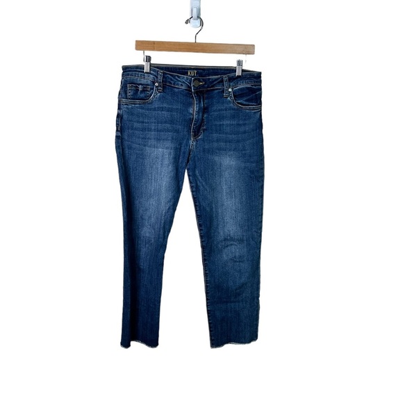 Kut From The Kloth High Rise Crop Straight Leg Jeans Size 10 - Picture 1 of 7